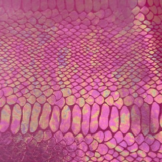 Fever Snake Illusion Foil Stretch Velvet Fabric| Spandex Palace Fuchsia
