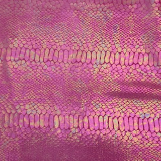 Fever Snake Illusion Foil Stretch Velvet Fabric| Spandex Palace Fuchsia