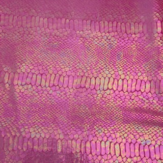 Fever Snake Illusion Foil Stretch Velvet Fabric| Spandex Palace Fuchsia