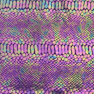 Fever Snake Illusion Foil Stretch Velvet Fabric| Spandex Palace Purple