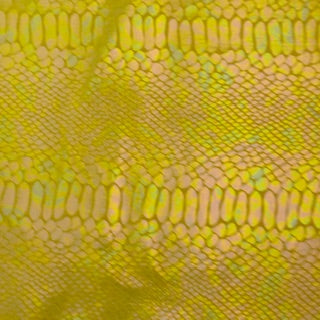 Fever Snake Illusion Foil Stretch Velvet Fabric| Spandex Palace Yellow