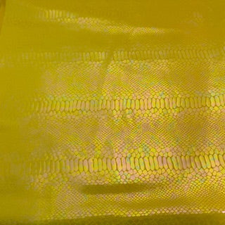 Fever Snake Illusion Foil Stretch Velvet Fabric| Spandex Palace Yellow