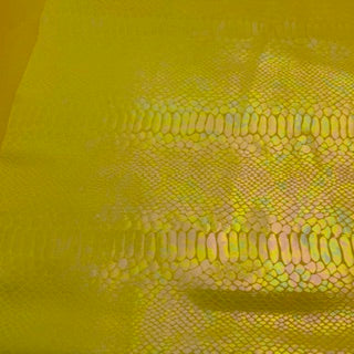 Fever Snake Illusion Foil Stretch Velvet Fabric| Spandex Palace Yellow