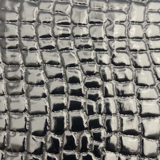 Ultrasonic Embossed Animal Print Mirror Vinyl | Spandex Palace Black