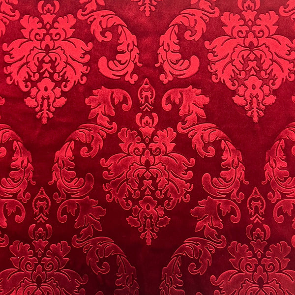 Damask Embossed Velvet Upholstery Drapery Fabric