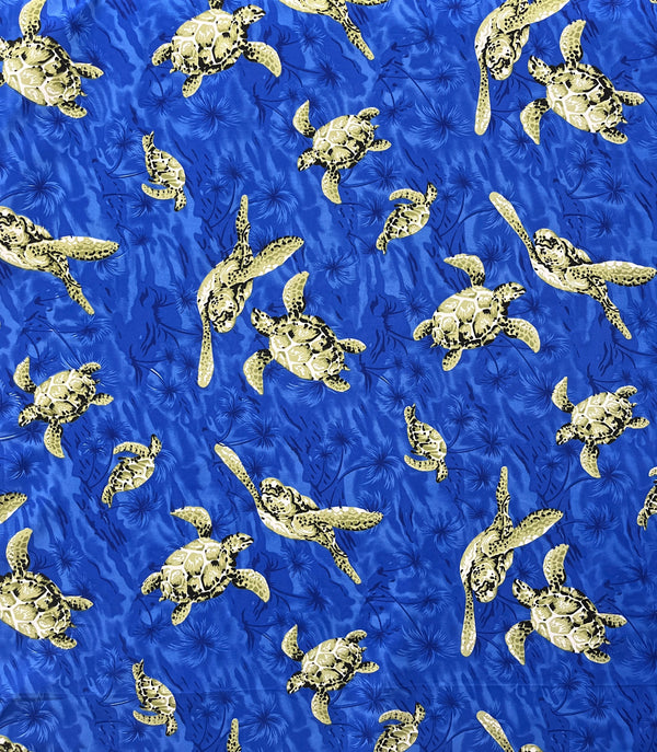 Swimming Turtles Peachskin Fabric | Islands Fabric