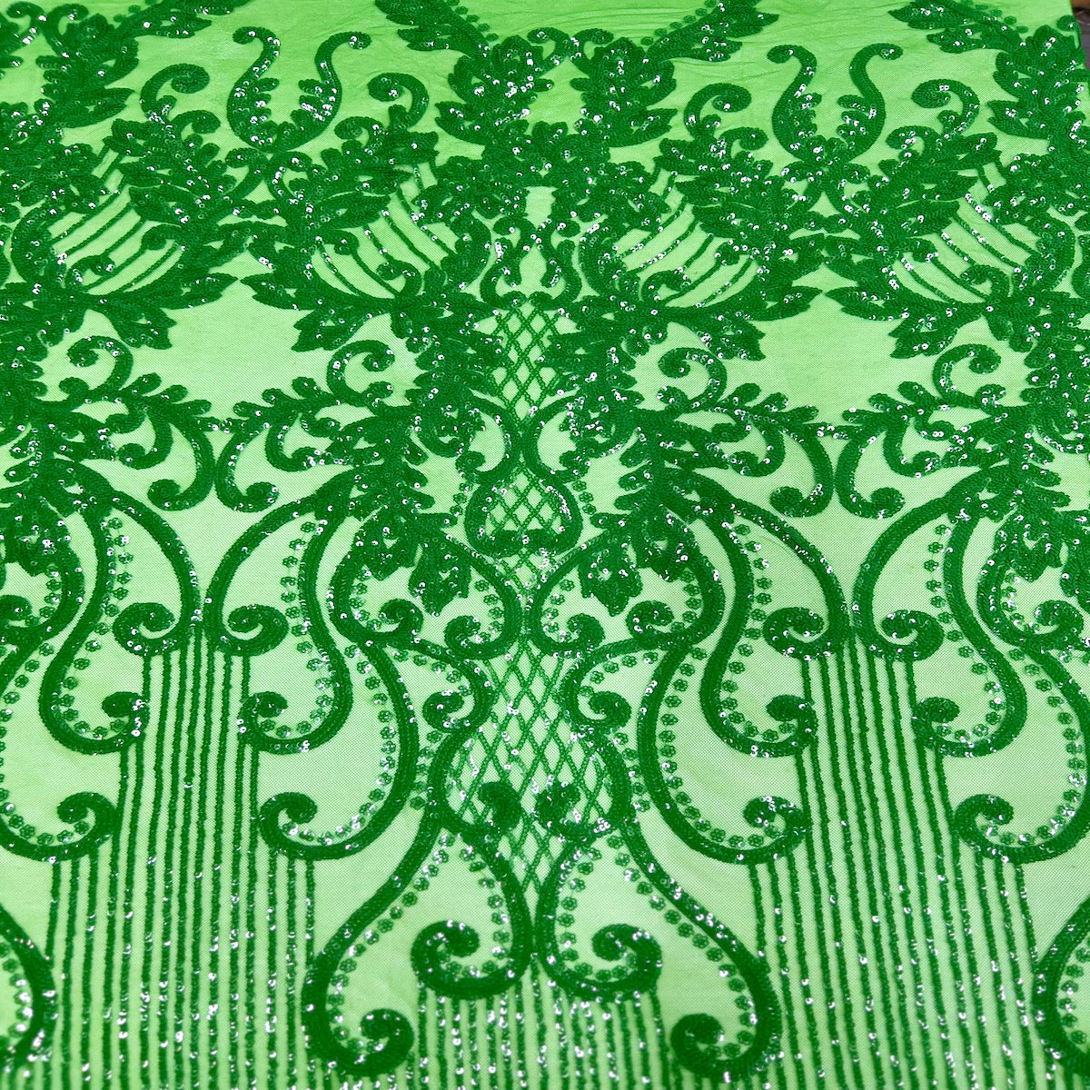 Alta Striped Damask Stretch Sequins Fabric