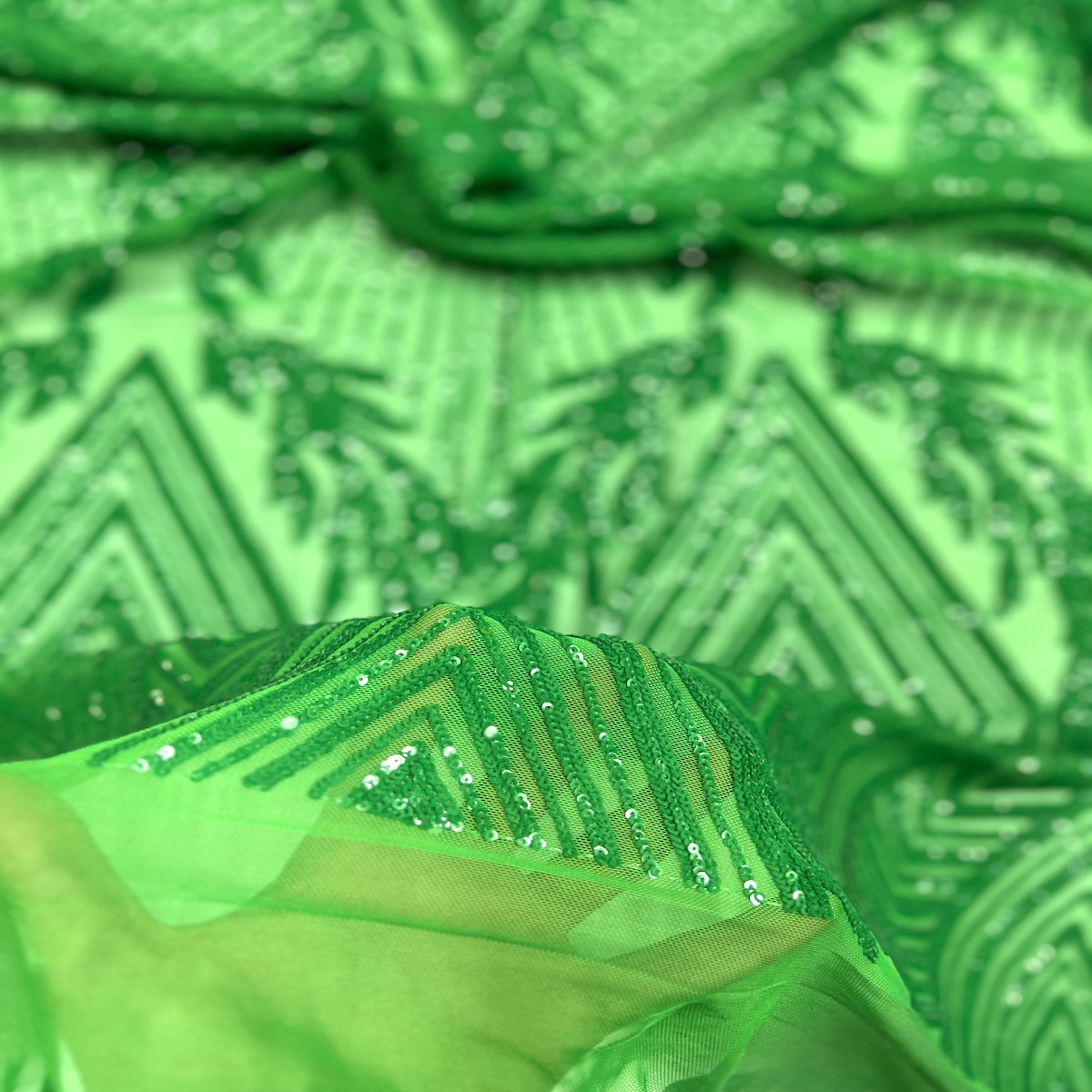 Alpica Geometric Stretch Sequins Fabric | Spandex Palace