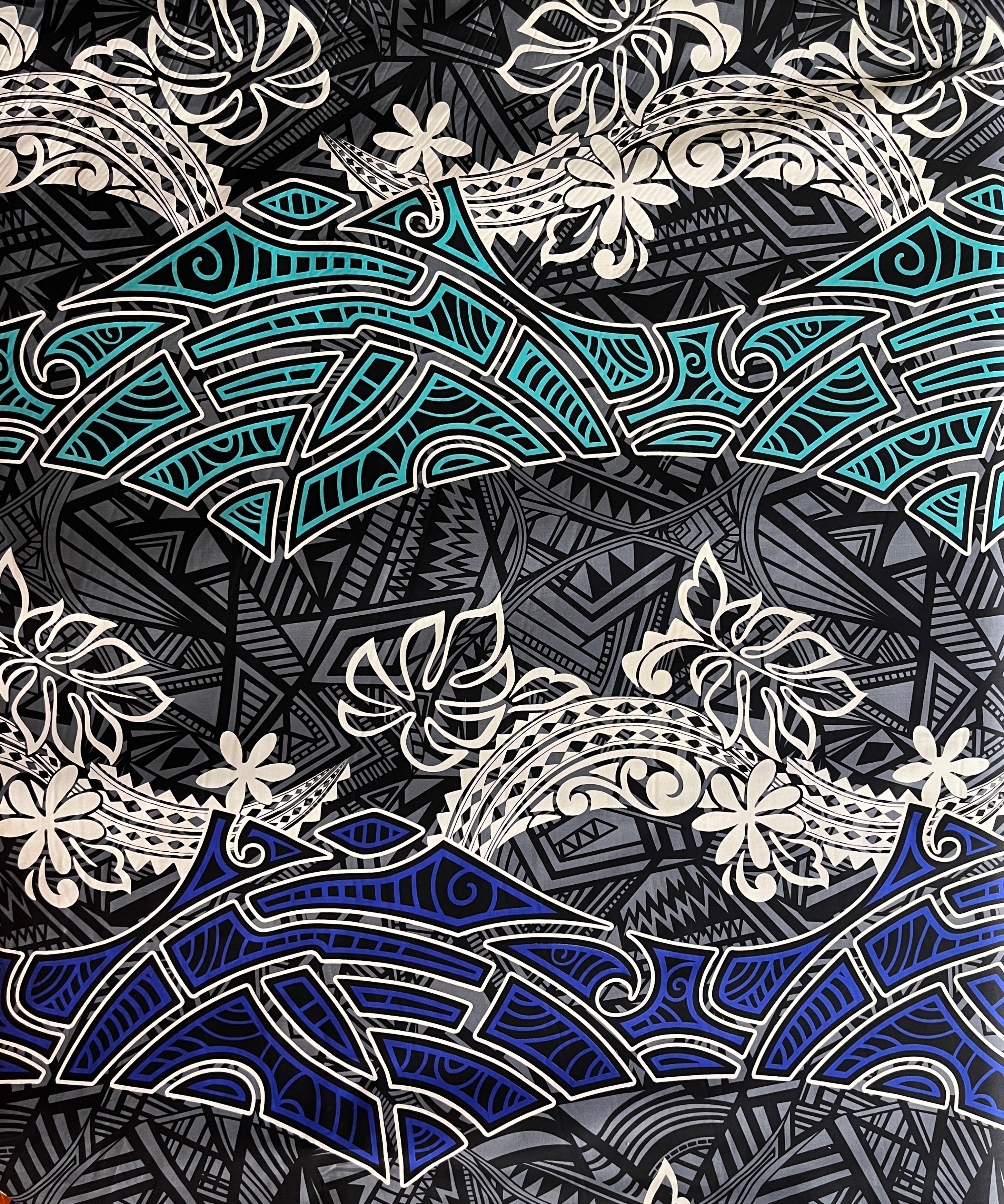 Polynesian Tribal Tide Cotton Fabric | Islands Fabric