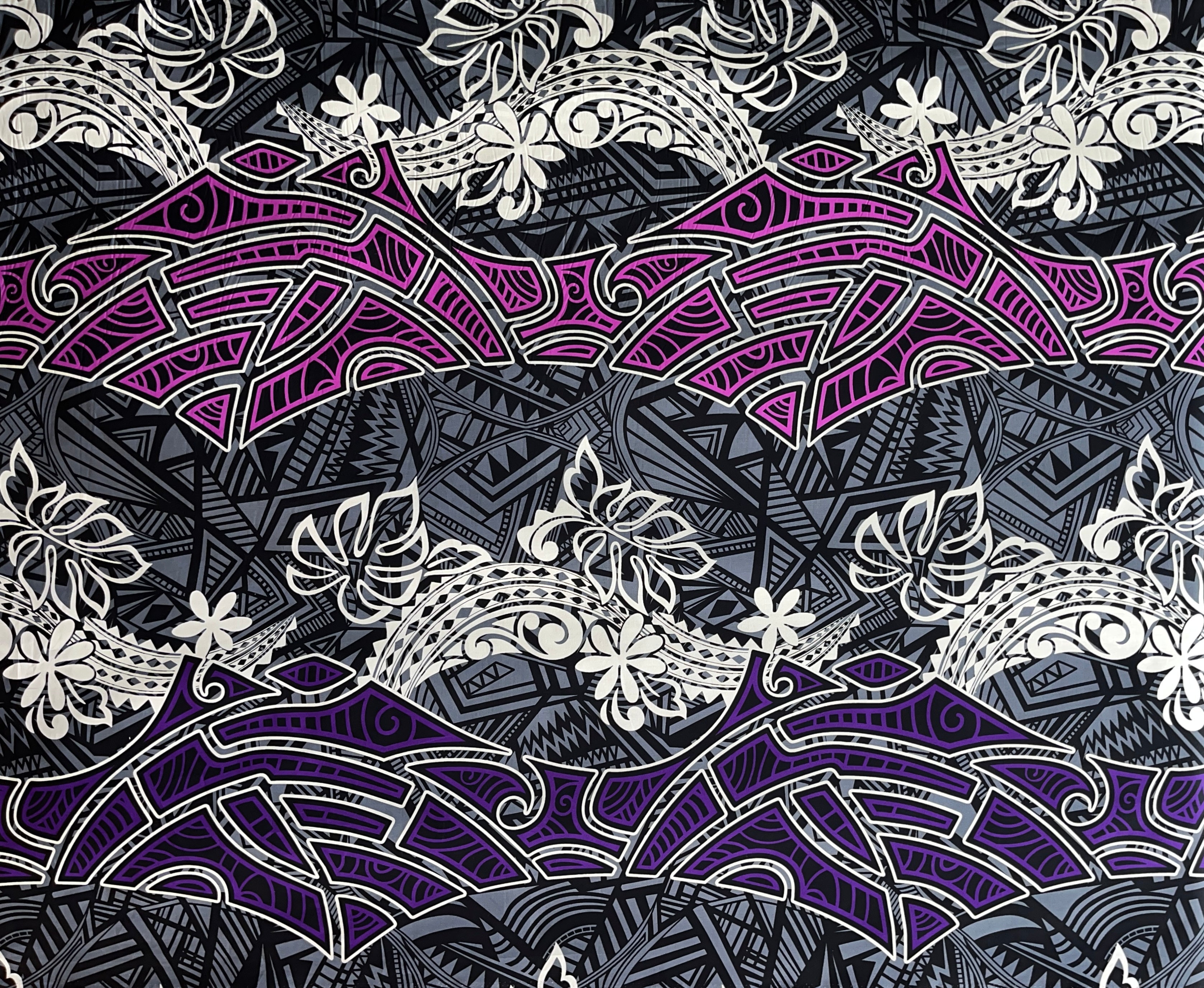 Polynesian Tribal Tide Cotton Fabric | Islands Fabric