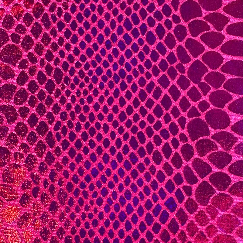 4 Way Stretch Nylon  Spandex Fabric   Fever Snake |Spandex Palace Hot Pink Fuchsia 