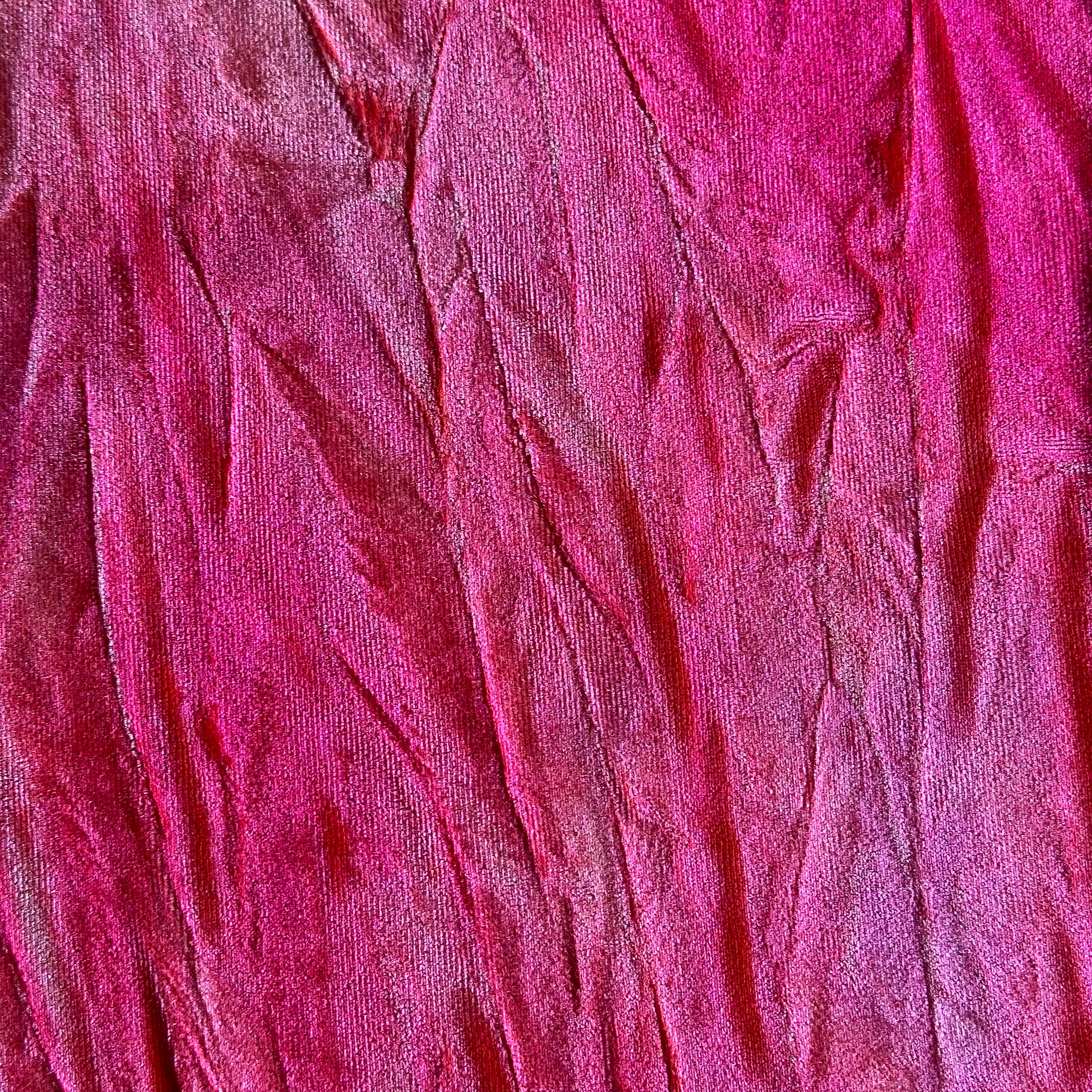 Stretch Polyester Spandex Tie Dye Velvet | Spandex Palace Coral