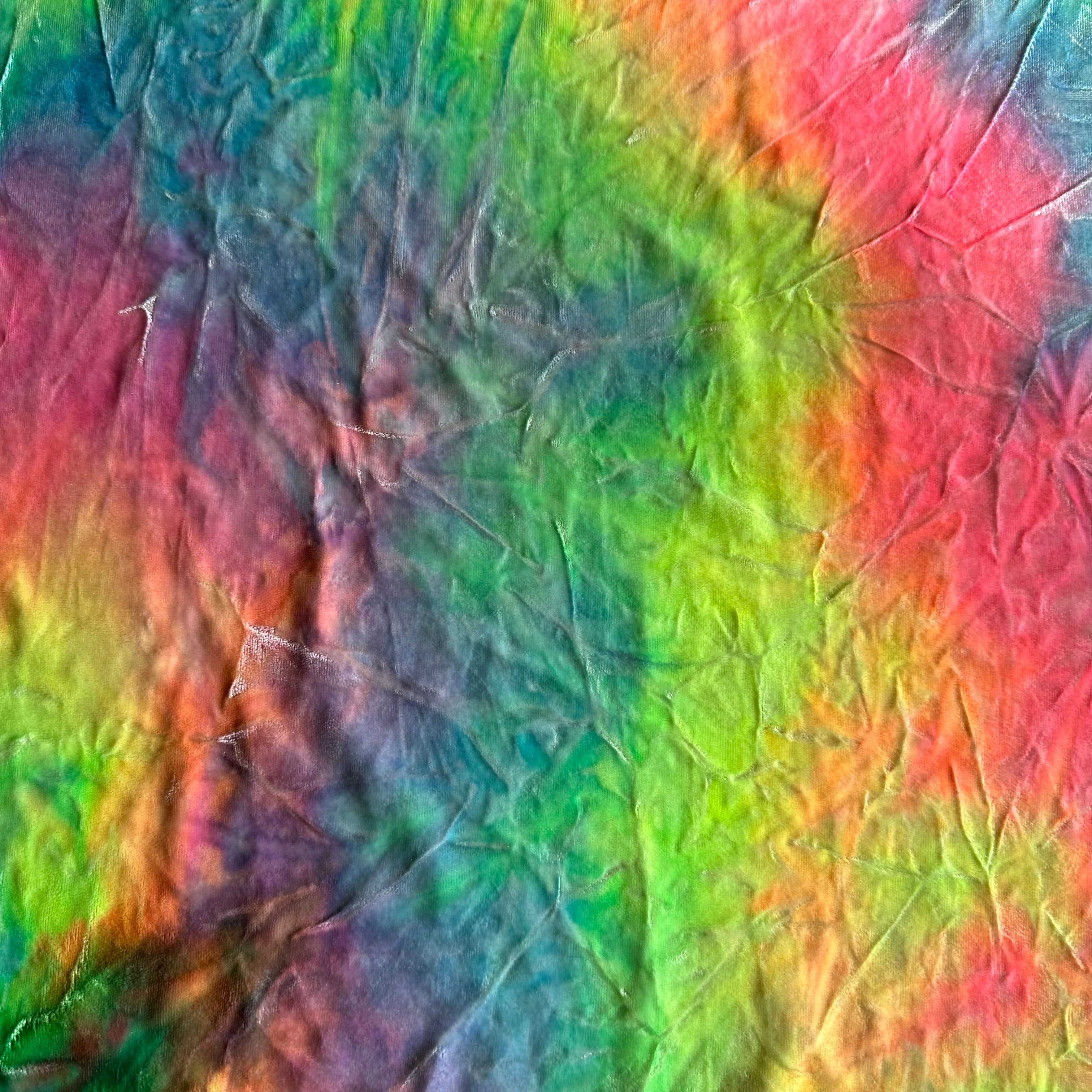 Stretch Polyester Spandex Tie Dye Velvet | Spandex Palace Vivid pastel