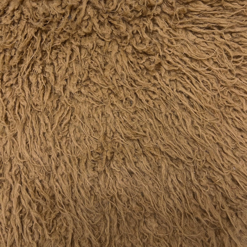 Caramel Brown Alpaca Long Pile Curly Faux Fur Fabric