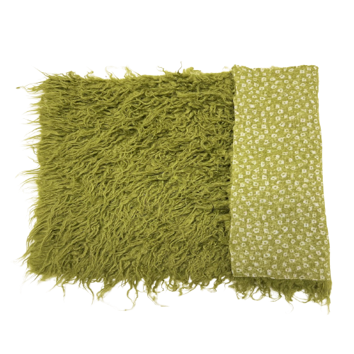 Olive Green Alpaca Long Pile Curly Faux Fur Fabric