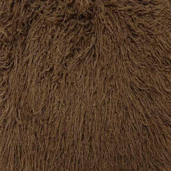 Chocolate Brown Alpaca Long Pile Curly Faux Fur Fabric