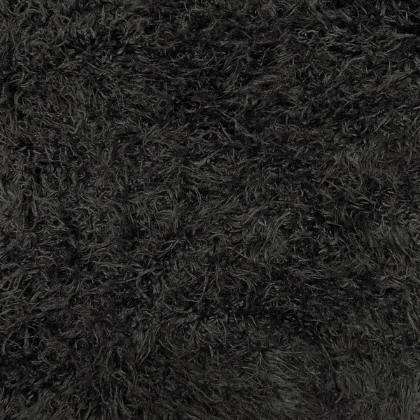 Black Alpaca Long Pile Curly Faux Fur Fabric