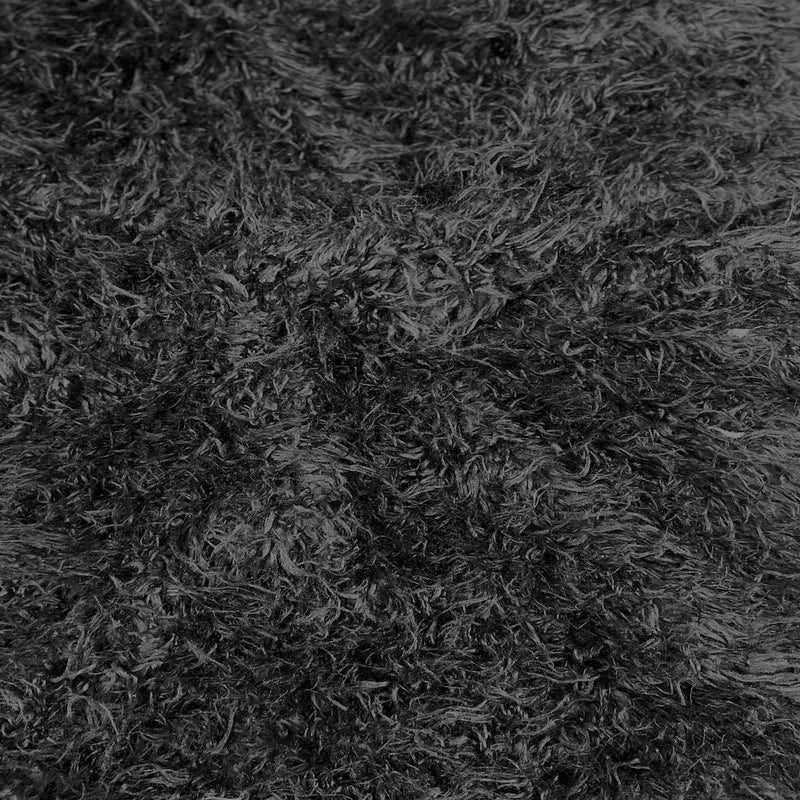 Black Alpaca Long Pile Curly Faux Fur Fabric