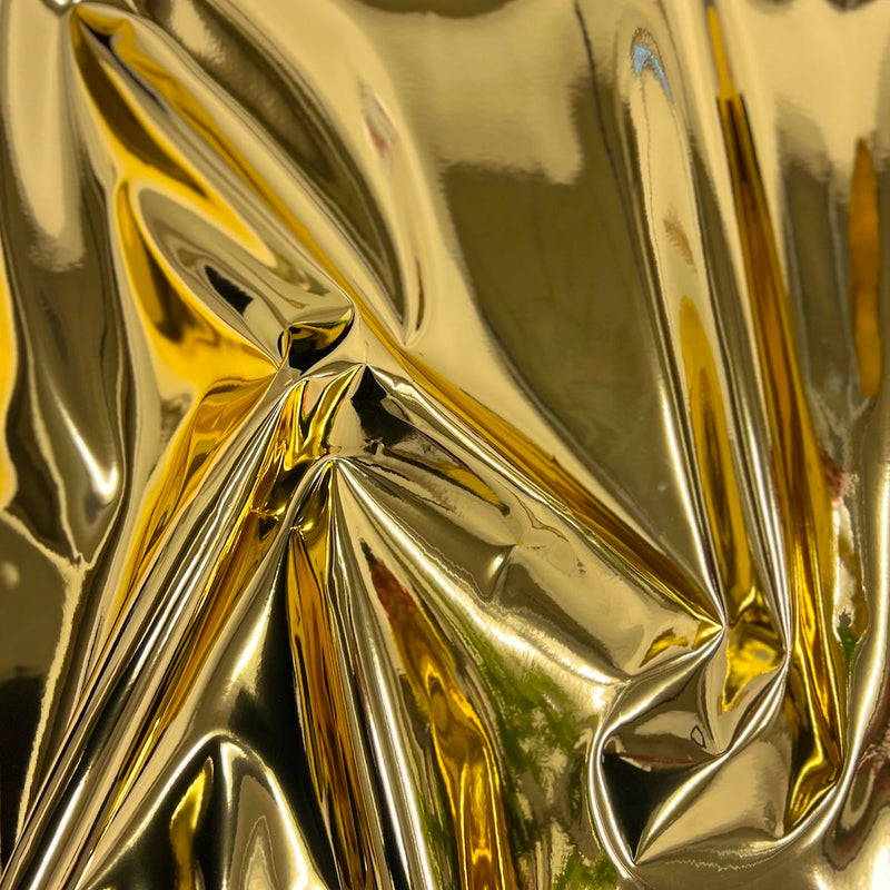 Gold Chrome Reflective Mirror Vinyl Fabric