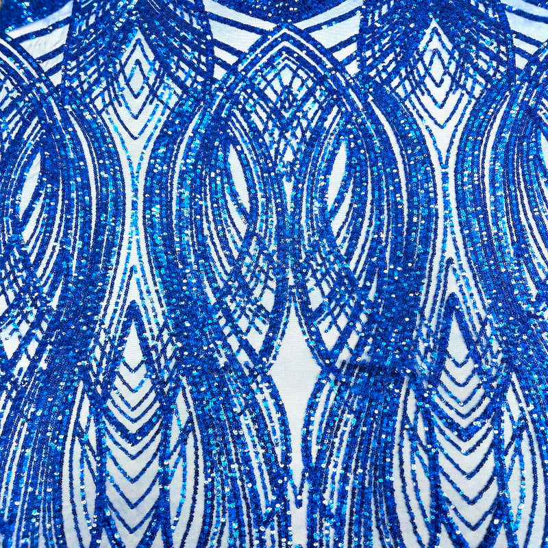 Selena Wave Stretch Sequins Fabric