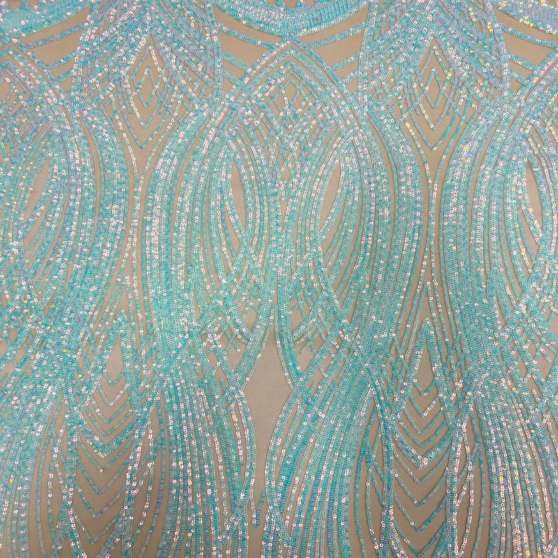 Selena Wave Stretch Sequins Fabric