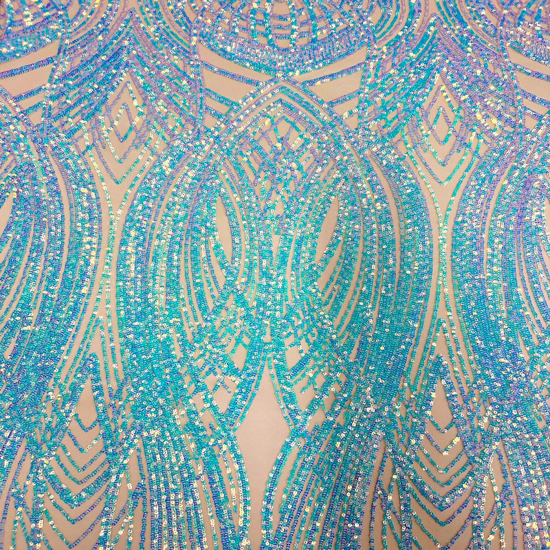 Selena Wave Stretch Sequins Fabric