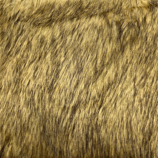 Beige Fox Print Multicolor Faux Fur Shag Fabric