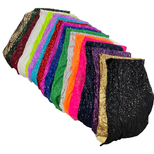 Selena Wave Stretch Sequins Fabric