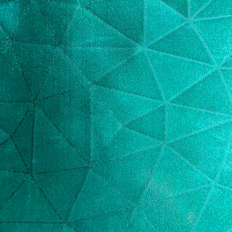 Holographic Bohemian Magic Illusion on  Tricot Fabric | Spandex Palace Green