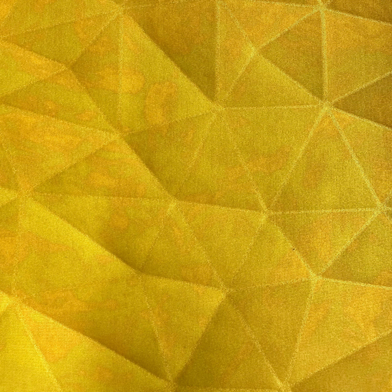 Holographic Bohemian Magic Illusion on  Tricot Fabric | Spandex Palace Yellow
