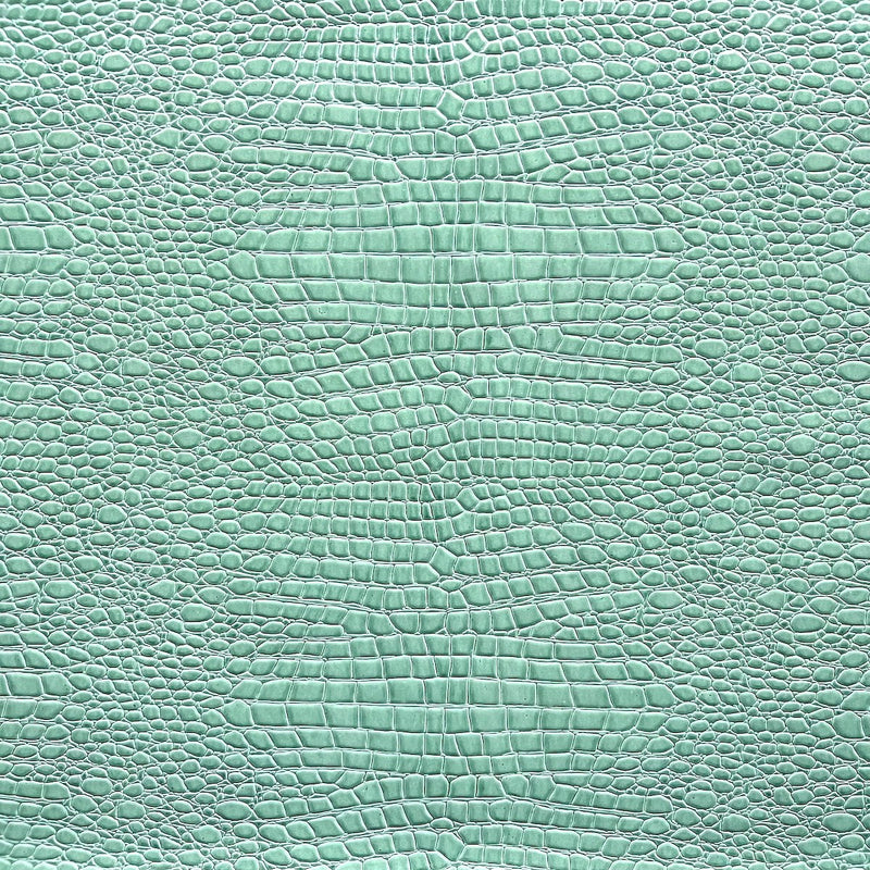 Mist Blue Crocodile Vinyl Fabric