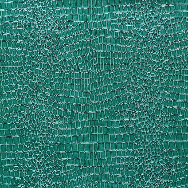 Teal Green Crocodile Vinyl Fabric