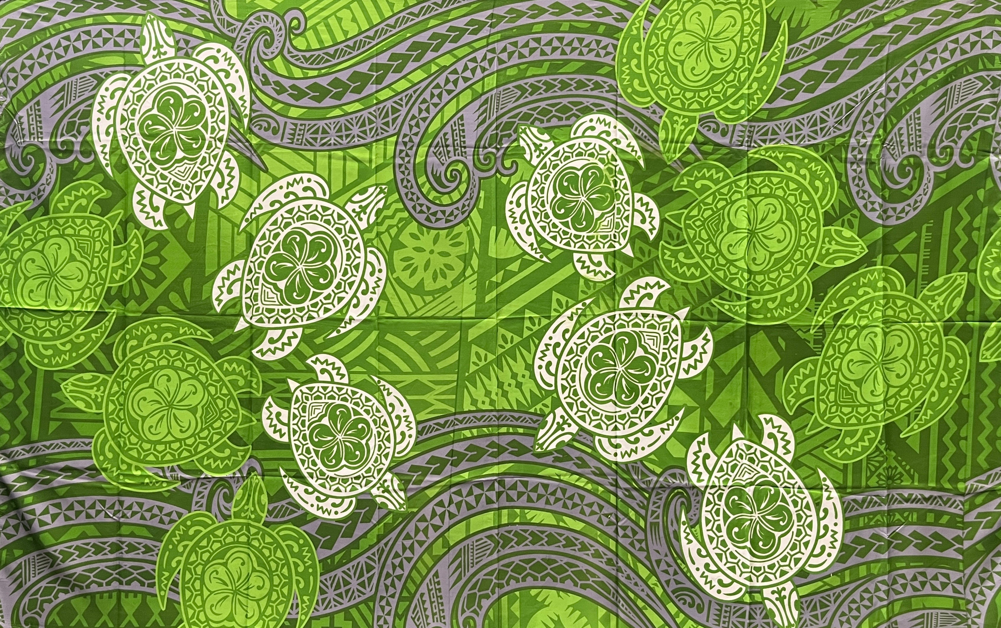 Turtles Traditional Tattoo Polyester Sarong | Islands Fabric
