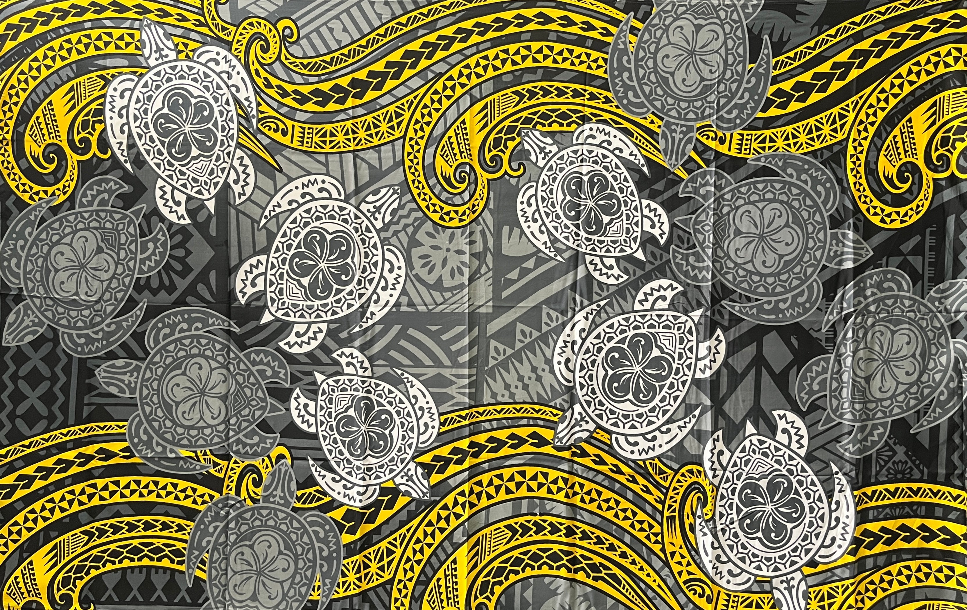 Turtles Traditional Tattoo Polyester Sarong | Islands Fabric