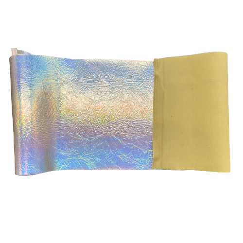 Gold Iridescent Crushed Distressed Foil Chrome Mirror Reflective Vinyl Fabric