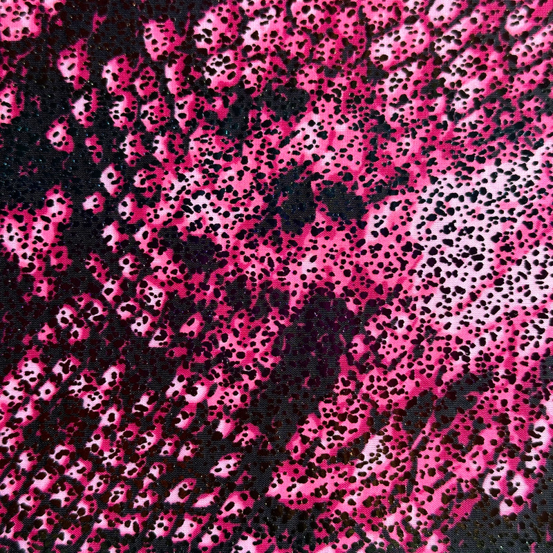 Nylon Spandex Fabric Shiny Anaconda Print l Spandex Palace Hot Pink