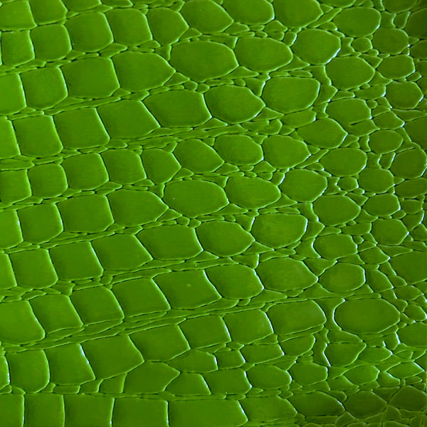 Avocado Green Crocodile Vinyl Fabric