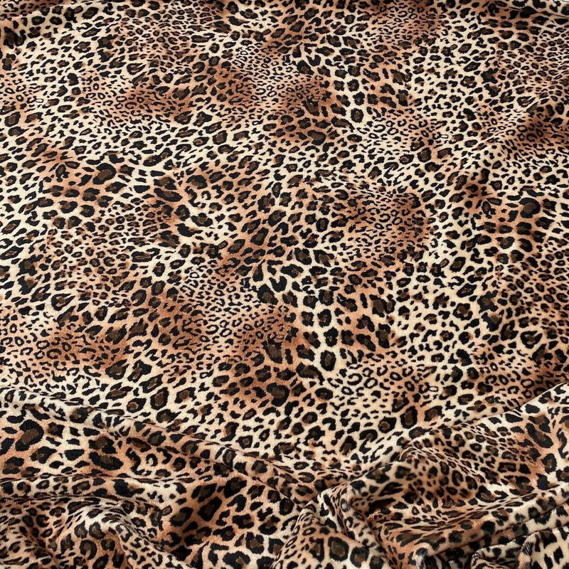 African Cheetah Print Stretch Velvet Fabric