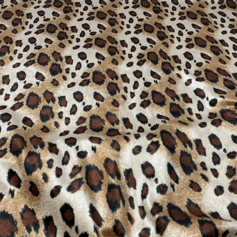 Wild Cheetah Print Stretch Velvet Fabric