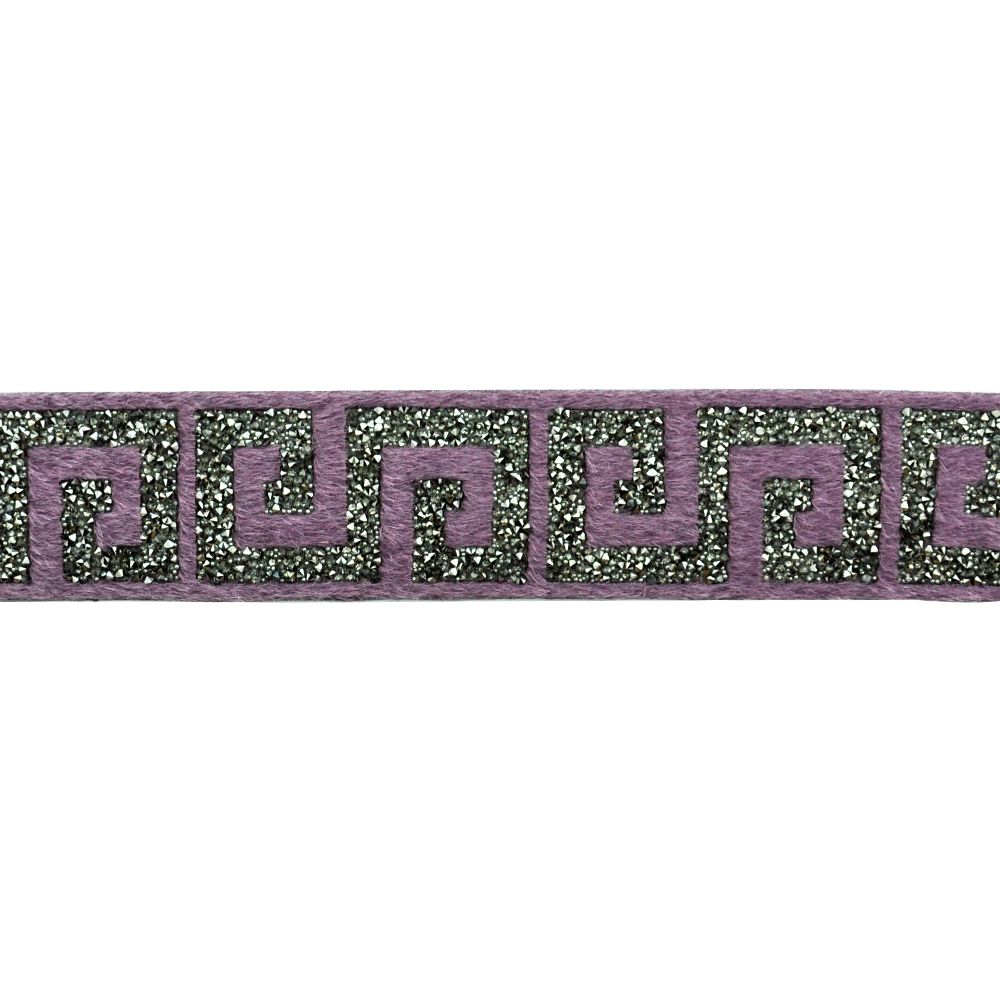 Iron-On Greek Key Braid with Rhinestone - 1 5/8" Width (10 Yard Roll) - BRSY-50-21 Lilac