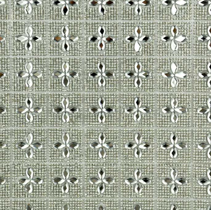 Iron-on Rhinestone Sheet - 15 3/4" x 9 1/2" - BRST-24 Silver