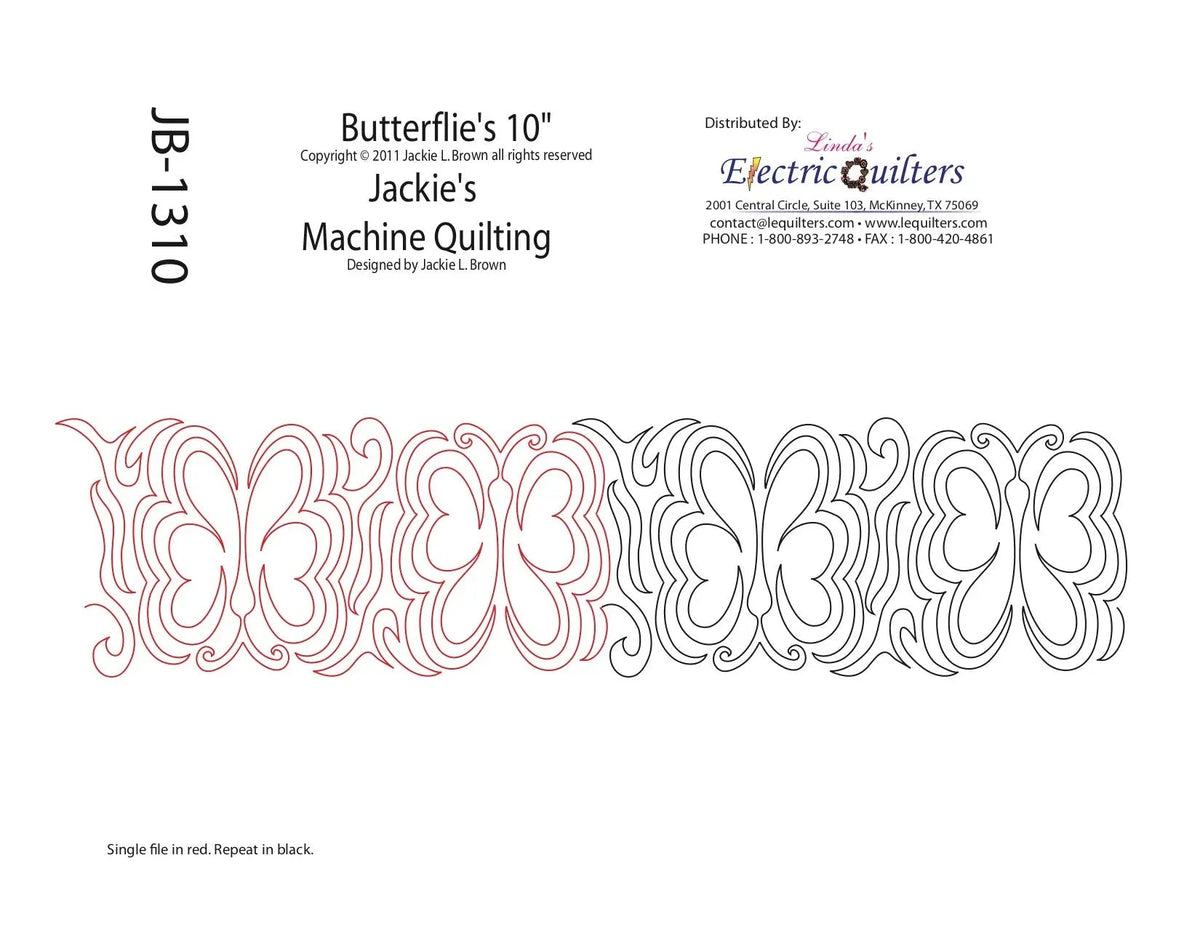 1310 Butterflies Pantograph by Jackie Brown
