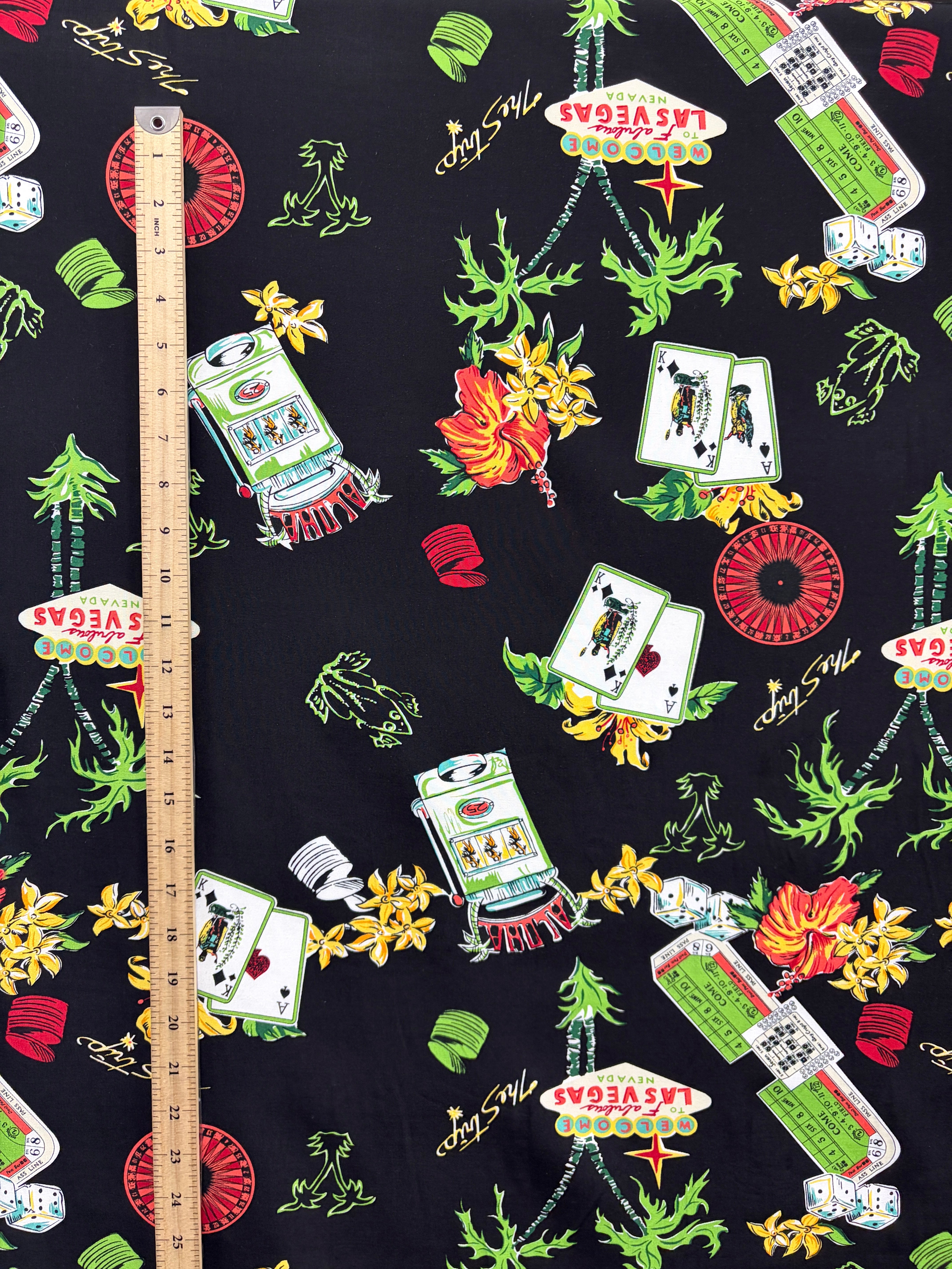 Tropical Vegas Jackpot Rayon Cotton 44 " Fabric | Islands Fabric