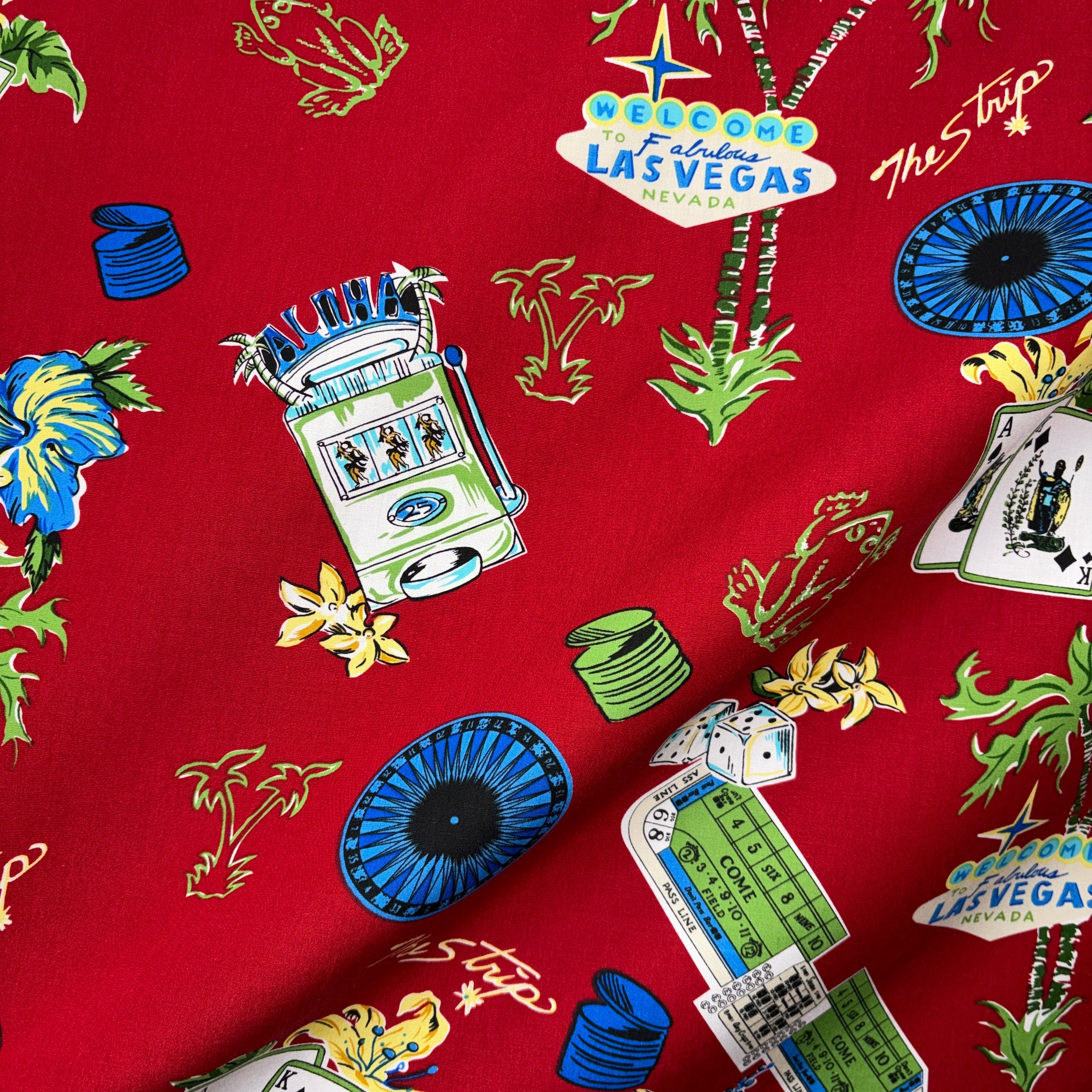 Tropical Vegas Jackpot Rayon Cotton 44 " Fabric | Islands Fabric