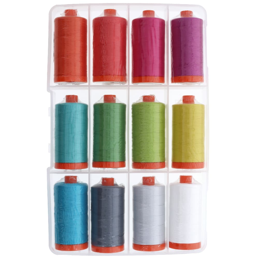 Aurifil Color Crush 50wt.Thread Collection, 12 Spools