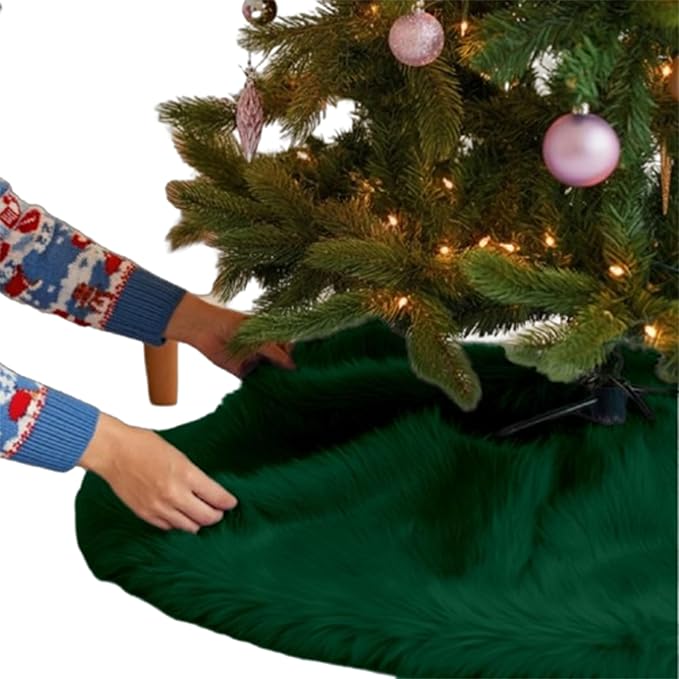 Premium Faux Fur Christmas Tree Skirt - 60 Inch | Luxurious Decoration