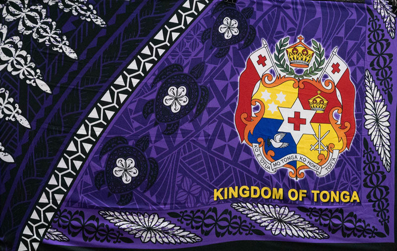 Kingdom of Tonga Seal Turtle Plumeria Sarong | Islands Fabric