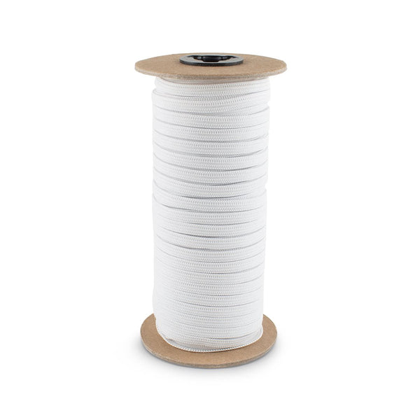 3/8" White Knitted Elastic Band - 144 Yard Roll