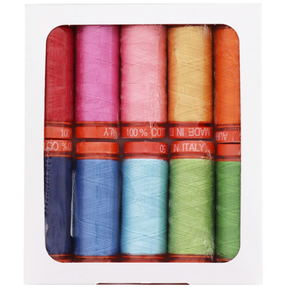 Aurifil, 10 Spool, Happy Colors Thread Collection - 220yds (50wt)