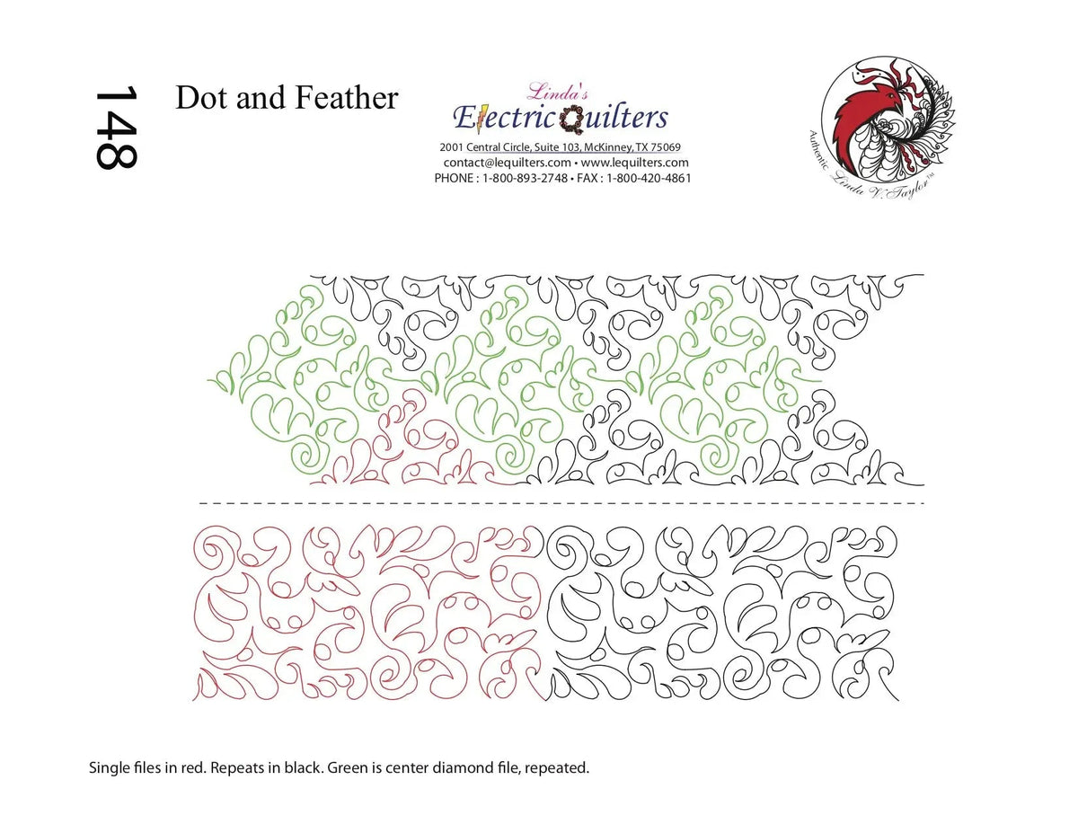 148 Dot And Feather 1 Pantograph by Linda V. Taylor